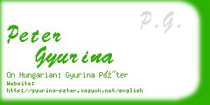 peter gyurina business card